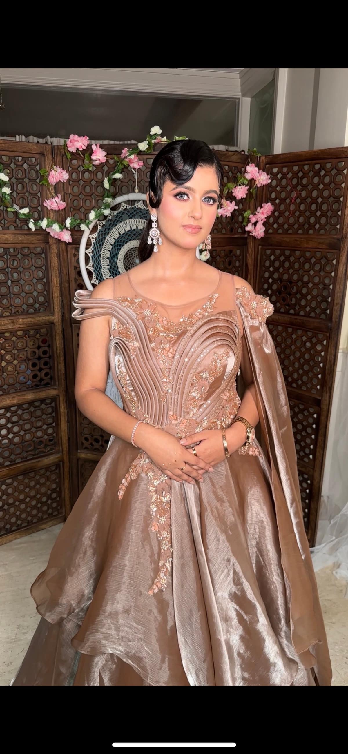 Couture Ball Gown for Cocktail & Reception — bridal makeup by Makeovers by Bhuvita, Chandigarh